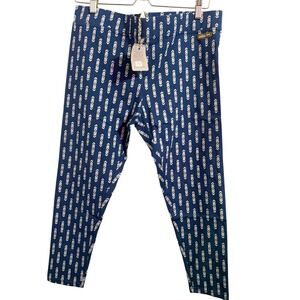 Matilda Jane Women Blue Geometric Pattern‎ Leggings Size L
